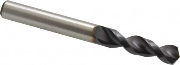 Accupro - 0.3504" 130° Parabolic Flute Cobalt Screw Machine Drill Bit - TiAlN Finish, Right Hand Cut, 1.575" Flute Length, 3.307" OAL, Split Point, Straight Shank - Exact Tooling