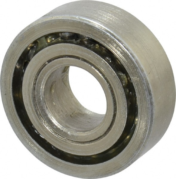 Value Collection - 3/8" Bore Diam, 15/16" OD, Open Unground Full Complement Radial Ball Bearing - 5/16" Wide, 1 Row, Round Bore, 371 Lb Dynamic Capacity - Exact Tooling