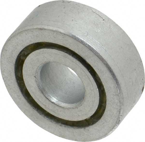 Value Collection - 3/8" Bore Diam, 1-1/16" OD, Open Unground Full Complement Radial Ball Bearing - 3/8" Wide, 1 Row, Round Bore, 484 Lb Dynamic Capacity - Exact Tooling