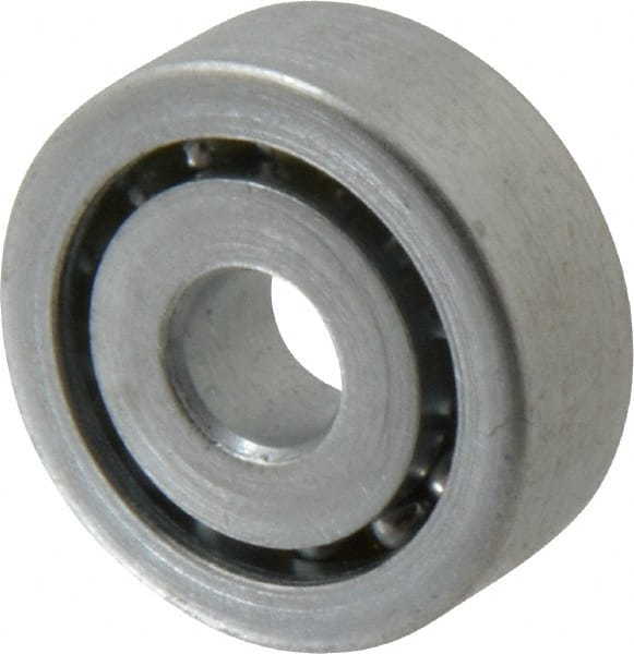 Value Collection - 5/16" Bore Diam, 1-1/16" OD, Open Unground Full Complement Radial Ball Bearing - 3/8" Wide, 1 Row, Round Bore, 484 Lb Dynamic Capacity - Exact Tooling