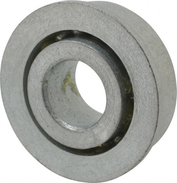 Value Collection - 3/8" Bore Diam, 29/32" OD, Open Unground Full Complement Radial Ball Bearing - With Flange, 1 Row, Round Bore, 356 Lb Dynamic Capacity - Exact Tooling