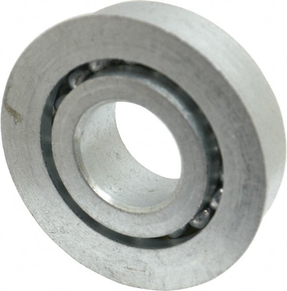 Value Collection - 5/8" Bore Diam, 1-1/2" OD, Open Unground Full Complement Radial Ball Bearing - With Flange, 1 Row, Round Bore, 769 Lb Dynamic Capacity - Exact Tooling