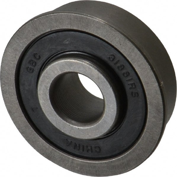 Value Collection - 3/8" Bore Diam, 1-1/8" OD, Double Seal Unground Retainer Type Radial Ball Bearing - With Flange, 1 Row, Round Bore, 691 Lb Dynamic Capacity - Exact Tooling