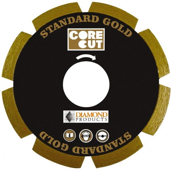 Core Cut - 5-1/2" Diam, 20mm Arbor Hole Diam, Wet & Dry Cut Saw Blade - Diamond-Tipped, Standard Round Arbor - Exact Tooling