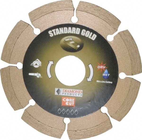 Core Cut - 4" Diam, 20mm Arbor Hole Diam, Wet & Dry Cut Saw Blade - Diamond-Tipped, Standard Round Arbor - Exact Tooling