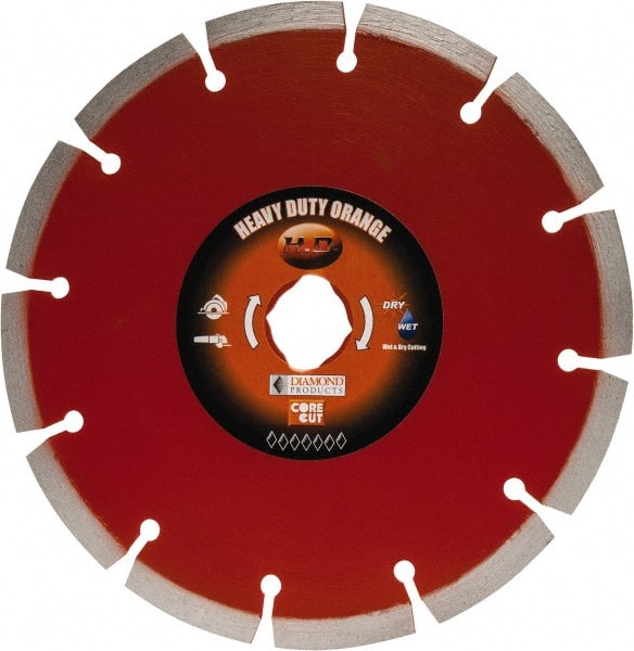 Core Cut - 7" Diam, 20mm Arbor Hole Diam, Wet & Dry Cut Saw Blade - Diamond-Tipped, Standard Round Arbor - Exact Tooling