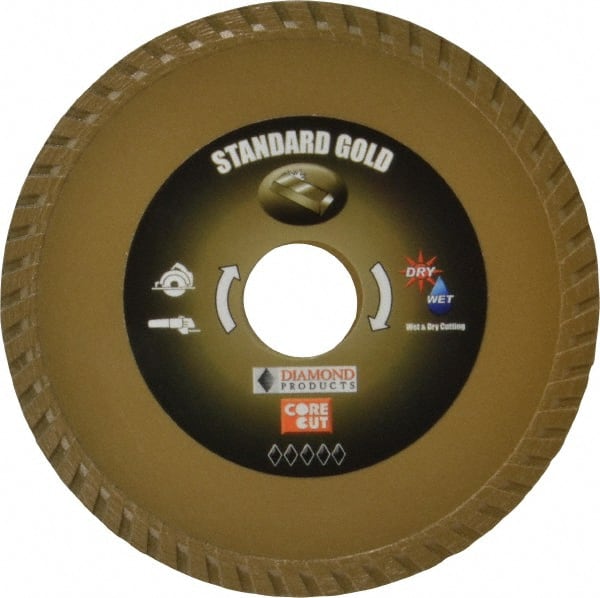 Core Cut - 4-1/2" Diam, 20mm Arbor Hole Diam, Wet & Dry Cut Saw Blade - Diamond-Tipped, Diamond Arbor - Exact Tooling