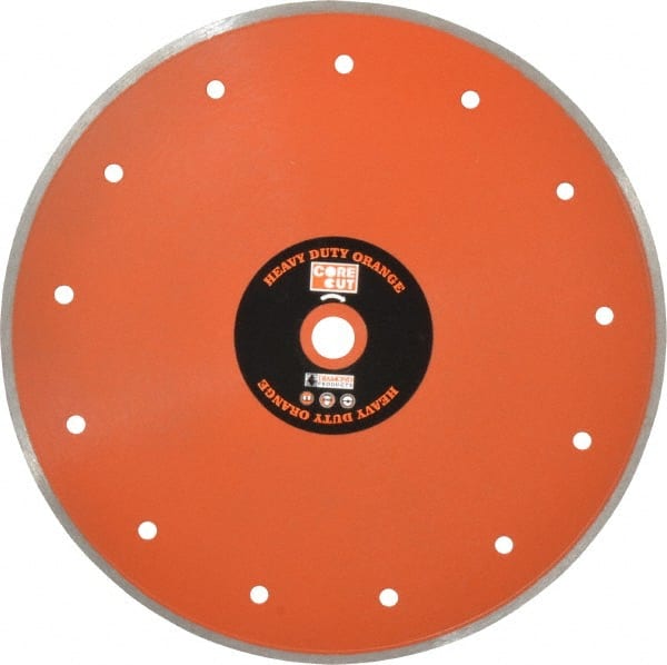 Core Cut - 10" Diam, 5/8" Arbor Hole Diam, Wet & Dry Cut Saw Blade - Diamond-Tipped, Standard Round Arbor - Exact Tooling