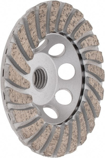 Core Cut - 4" Diam, 3/16" Overall Thickness, Spiral Cup Tool & Cutter Grinding Wheel - Fine Grade, Diamond, 15,000 RPM - Exact Tooling