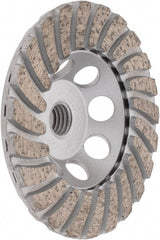 Core Cut - 4" Diam, 3/16" Overall Thickness, Spiral Cup Tool & Cutter Grinding Wheel - Fine Grade, Diamond, 15,000 RPM - Exact Tooling