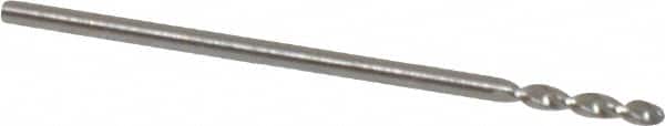 Walter-Titex - #59 130° Parabolic Flute Vanadium High Speed Steel Screw Machine Drill Bit - Bright Finish, Right Hand Cut, 0.236" Flute Length, 1-1/32" OAL, Split Point, Straight Shank - Exact Tooling