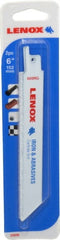 Lenox - 6" Long x 3/4" Thick, Carbide Reciprocating Saw Blade - Straight Profile, Continuous Edge, Universal Shank - Exact Tooling
