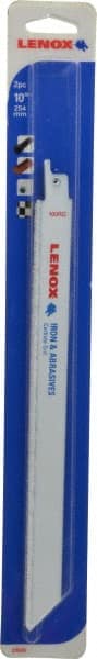 Lenox - 10" Long x 3/4" Thick, Carbide Reciprocating Saw Blade - Straight Profile, Continuous Edge, Universal Shank - Exact Tooling