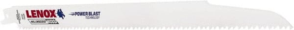 Lenox - 12" Long x 3/4" Thick, Bi-Metal Reciprocating Saw Blade - Tapered Profile, 6 TPI, Toothed Edge, Universal Shank - Exact Tooling