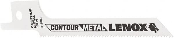 Lenox - 3-5/8" Long x 5/16" Thick, Bi-Metal Reciprocating Saw Blade - Tapered Profile, 18 TPI, Toothed Edge, Universal Shank - Exact Tooling
