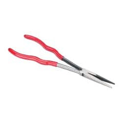 Blackhawk by Proto - 11-1/2" OAL, 2-1/16" Jaw Length x 23/32" Jaw Width, Long Nose Pliers - Serrated Jaw, Standard Head, Plastic Cushion Handles - Exact Tooling