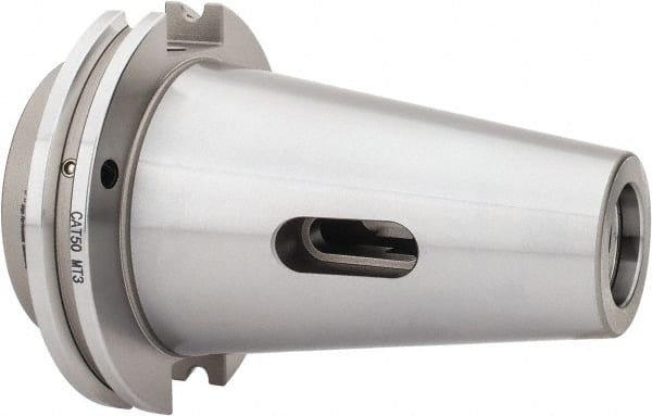 Accupro - CAT50 Outside Taper, 3MT Inside Taper, CAT to Morse Taper Adapter - 1.77" Projection, 1.57" Nose Diam, Through Coolant - Exact Tooling