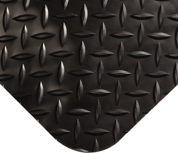 Wearwell - 9' Long x 4' Wide, Dry Environment, Anti-Fatigue Matting - Black, Vinyl with Nitrile Blend Base, Beveled on 4 Sides - Exact Tooling