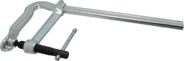 Bessey - 5-1/2" Deep Throat, 12" Max Capacity, Bend Sliding Arm Clamp - 1,100 Lb Clamping Pressure, 0.7" Spindle Diam - Exact Tooling