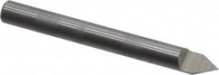 Accupro - 60° Incl Angle, 5/32" Shank Diam, 1-1/2" OAL, 5/32" Cut Diam, Conical Engraving Cutter - 3/16" LOC, 1 Flute, Right Hand Cut, Micrograin Solid Carbide, Uncoated - Exact Tooling