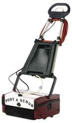 Minuteman - 12" Cleaning Width, Electric Floor Scrubber - 1 hp, 650 RPM, 45" Water Lift, 1 Gal Tank Capacity, Series P12 - Exact Tooling