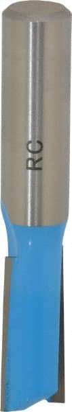 ROMAN CARBIDE - 1/2" Diam, 1/2" Shank Diam, 1-1/8" Length of Cut, 2 Flute Straight Router Bit - 2-7/8" Overall Length, Carbide Tipped - Exact Tooling
