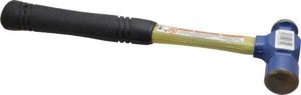 Vaughan Bushnell - 1 Lb Head Ball Pein Hammer - Fiberglass Handle, 12" OAL, Fiberglass with Cushion Grip - Exact Tooling