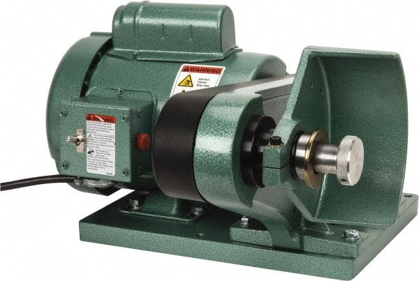 Burr King - 6" Wheel Diam x 1 & 2" Wheel Width, 3/4 hp Deburring/Polishing Grinder - 5/8" Arbor Hole Diam, 1 Phase, 120 Volts - Exact Tooling