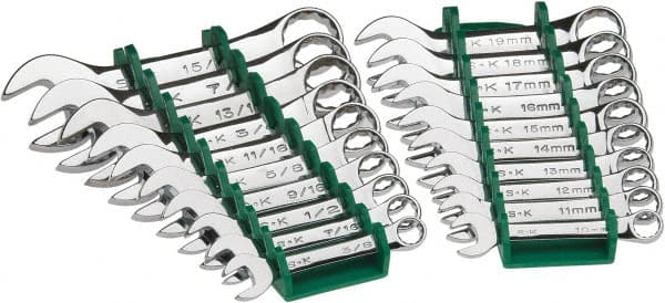 SK - 20 Piece, 3/8 to 15/16", Combination Wrench Set - Exact Tooling
