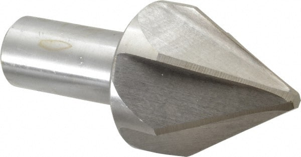 Interstate - 2" Head Diam, 1" Shank Diam, 6 Flute 60° High Speed Steel Countersink - Exact Tooling