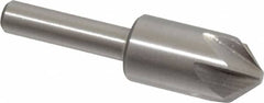 Interstate - 1/2" Head Diam, 1/4" Shank Diam, 6 Flute 90° High Speed Steel Countersink - Exact Tooling