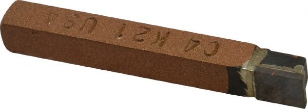 Made in USA - 1/4 x 1/4" Shank, Square Nose Single Point Tool Bit - C-4, Grade K21 - Exact Tooling