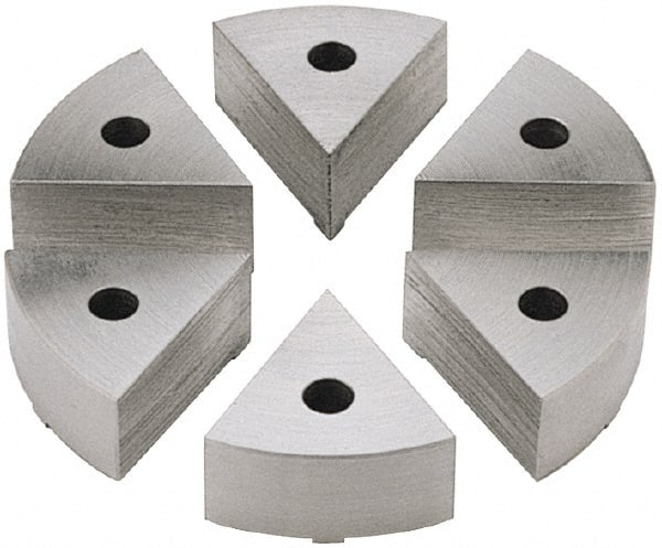 Value Collection - 6" Chuck Capacity, JF Attachment, Round Soft Lathe Chuck Jaw - 6 Jaws, Steel, 22mm Long x 9.1mm High - Exact Tooling