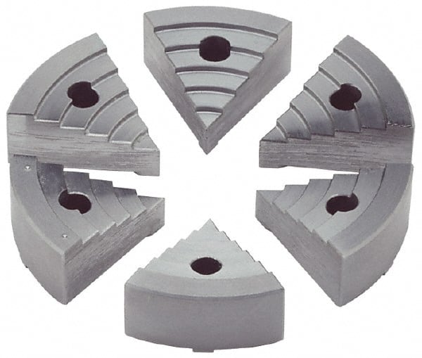 Value Collection - 2" Chuck Capacity, JF Attachment, Round Soft Lathe Chuck Jaw - 6 Jaws, Steel - Exact Tooling