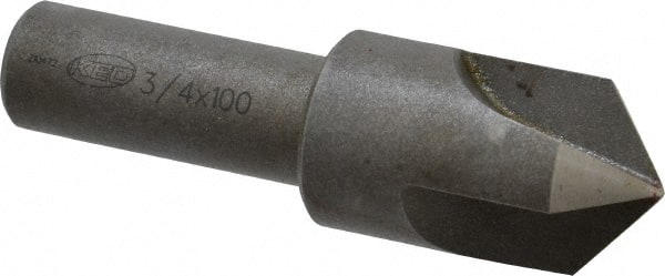 Keo - 3/4" Head Diam, 1/2" Shank Diam, 3 Flute 100° High Speed Steel Countersink - Exact Tooling