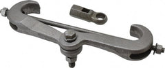 Empire - 0.6" Max Flange Thickness, 3/8" Rod Bottom Flange Mount Beam Clamp with Extension Piece - 610 Lb Capacity, Malleable Iron - Exact Tooling