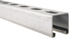 Empire - 10' Long x 1-5/8" Wide x 1-5/8" High, 14 Gauge, Carbon Steel, Punched Framing Channel & Strut - Pre-Galvanized - Exact Tooling