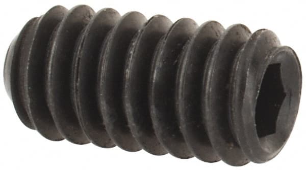 Value Collection - #5-40 UNC, 1/4" OAL, Flat Point Set Screw - Grade 8 Alloy Steel, 1/16" Key - Exact Tooling