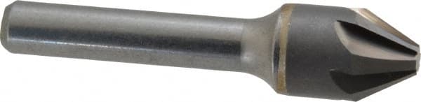 Hertel - 5/8" Head Diam, 3/8" Shank Diam, 6 Flute 60° Solid Carbide Countersink - Exact Tooling