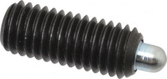 Gibraltar - 1/2-13, 1-1/4" Thread Length, 1/4" Plunger Projection, Steel Threaded Spring Plunger - 1/4" Max Plunger Diam, 1-1/4" Plunger Length, 2.7 Lb Init End Force, 9.3 Lb Final End Force, 1/4" Hex - Exact Tooling