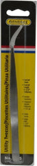 General - 6-1/2" OAL Utility Tweezers - X-LG, Curved Smooth Points - Exact Tooling