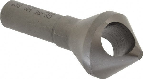 Weldon - 1-1/8" Head Diam, 1/2" Shank Diam, 82° High Speed Steel Countersink - Exact Tooling