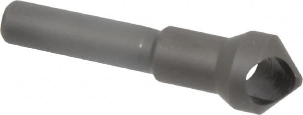 Weldon - 7/16" Head Diam, 1/4" Shank Diam, 90° High Speed Steel Countersink - Bright Finish, 1-11/16" OAL, Single End, Straight Shank, Right Hand Cut - Exact Tooling
