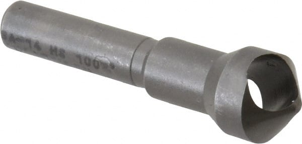Weldon - 7/16" Head Diam, 1/4" Shank Diam, 100° High Speed Steel Countersink - Exact Tooling