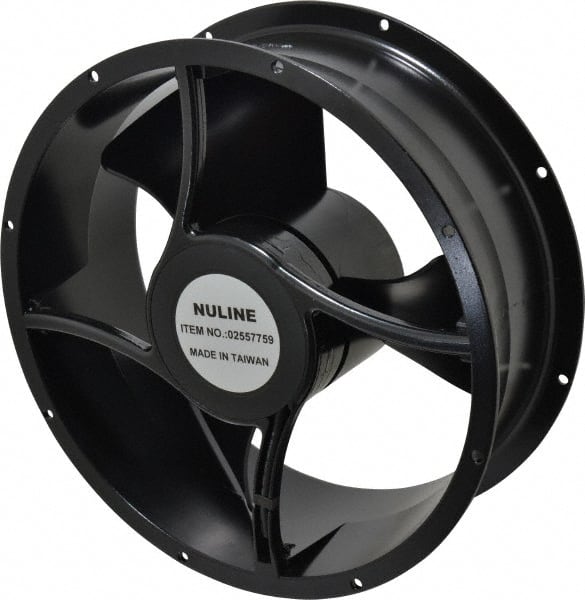 Value Collection - 230 Volts, AC, 550 CFM, Round Tube Axial Fan - 0.19 Amp Rating, 1,400 to 1,650 RPM, 10" High x 10" Wide x 3-1/2" Deep - Exact Tooling