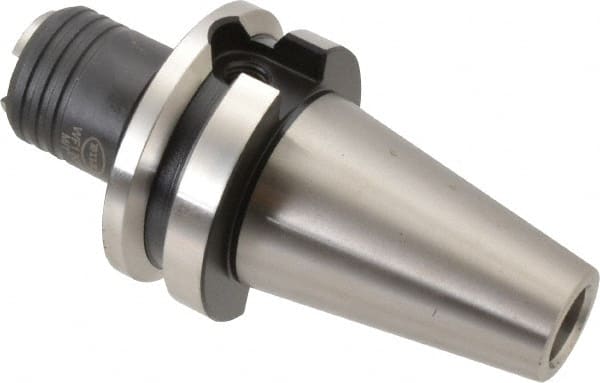 Bilz - BT40 Taper Shank Tapping Chuck/Holder - M3 to M12 Tap Capacity, 99mm Projection, Size 1 Adapter, Quick Change, Through Coolant - Exact Tooling