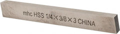 Interstate - M2 High Speed Steel Rectangular Tool Bit Blank - 1/4" Wide x 3/8" High x 3" OAL, Ground - Exact Tooling