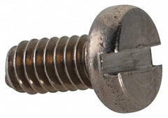 Value Collection - M2x0.40 Metric Coarse, 4mm Length Under Head Slotted Drive Machine Screw - Fillister Head, Grade 18-8 & A2 Stainless Steel, Uncoated, Without Washer - Exact Tooling