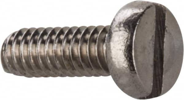 Value Collection - M2x0.40 Metric Coarse, 6mm Length Under Head Slotted Drive Machine Screw - Fillister Head, Grade 18-8 & A2 Stainless Steel, Uncoated, Without Washer - Exact Tooling