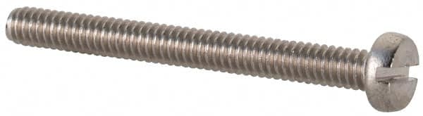 Value Collection - M2x0.40 Metric Coarse, 20mm Length Under Head Slotted Drive Machine Screw - Fillister Head, Grade 18-8 & A2 Stainless Steel, Uncoated, Without Washer - Exact Tooling